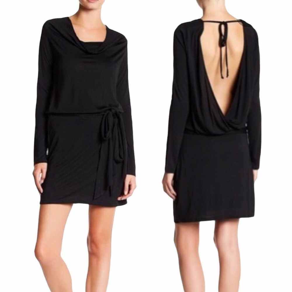 NWT Haute Hippie Draped Front Low Back Dress SZ L MSRP $395